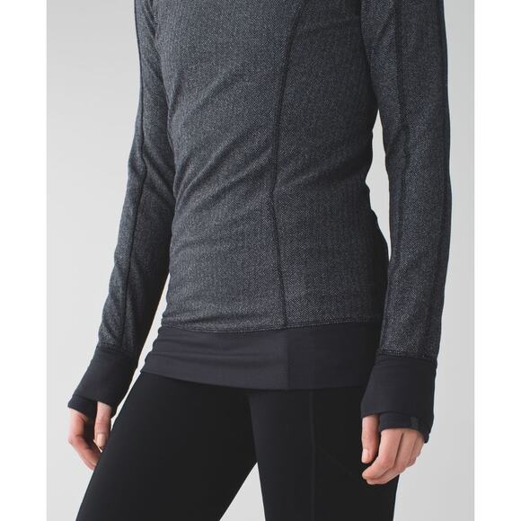 Lululemon Think Fast Hoodie Heathered Herringbone Heathered Black 12 - Picture 4 of 9